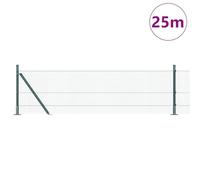 Tidyard Fence Post Set Set of 2 Green Metal 25 x 0.5 m Durable Steel Poles for Yard, Outdoor Model3352424