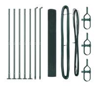 Tidyard Fence Post Set Set of 2 Green Metal with plastic coating 10 x 1 m Steel Poles for Yard, Outdoor Model3352403