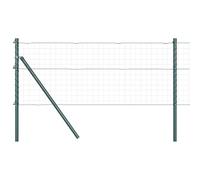 Tidyard Fence Posts 7 pcs Green ?32 mm 100 cm Galvanised Steel Garden Fence Trellis