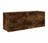 Tidyard Floating Cabinet Kitchen Bathroom Wall Cabinet Smoked Oak 80x25x30 cm Engineered Wood Floating Storage Cupboard