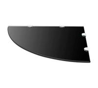 Tidyard Floating Corner Shelf with Chrome Supports Glass Shelf Wall Display Shelf for Display Decorative Items in Kitchens Bathrooms Living Rooms Black 45x45 cm