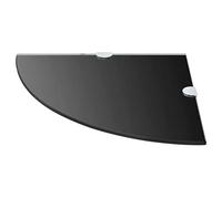 Tidyard Floating Corner Shelf with Chrome Supports Glass Shelf Wall Display Shelf for Display Decorative Items in Kitchens Bathrooms Living Rooms Black 35x35 cm
