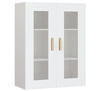 Tidyard Floating Kitchen Cabinet Hanging Bathroom Cabinet Kitchen Storage Cupboard with Glass Doors Hanging Bathroom Wall Organiser White 69.5x34x90 cm 74
