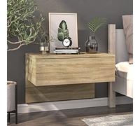 Tidyard Floating Nightstand Bedside Table Wall-mounted Bedside Cabinet Sonoma Oak Modern Bedroom Storage Furniture