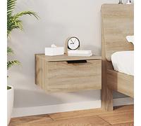 Tidyard Floating Nightstand Wall Cabinet Wall-mounted Bedside Cabinet Bedside Table Floating Drawer Cabinet for Home Decor Sonoma Oak 34x30x20 cm