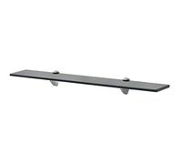 Tidyard Floating Shelf Tempered Safety Glass Wall Display Shelf for Display Decorative Items in Kitchens Bathrooms Living Rooms 70x20 cm 8 mm Black