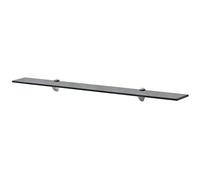 Tidyard Floating Shelf Tempered Safety Glass Wall Display Shelf for Display Decorative Items in Kitchens Bathrooms Living Rooms 90x20 cm 8 mm Black