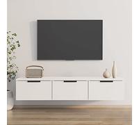 Tidyard Floating TV Stand Wall Mounted TV Cabinet With 4 Drawers Hanging TV Stand Chest of Drawers Entertainment Center Media Cabinet Storage Unit White 102x30x20 cm Engineered Wood