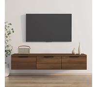 Tidyard Floating TV Stand Wall Mounted TV Cabinet With 4 Drawers Hanging TV Stand Chest of Drawers Entertainment Center Media Cabinet Storage Unit Brown Oak 102x30x20 cm Engineered Wood