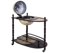 Tidyard Freestanding Globe Bar Wind Stand, Globe Bar Cabinet Drinks Trolleys Eucalyptus Wood Green