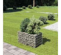 Tidyard Galvanised Steel Gabion Raised Bed Planter, Silver, 90x50x50 cm, Garden/Patio Decor Model143569