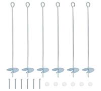 Tidyard Galvanized Metal Earth Anchor, Heavy Duty Ground Stake with Screws and Washers, 10x60cm 8mm Thread, for Tents, Decors, Gardens, Campsites, Parks 42042363