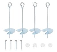 Tidyard Galvanized Metal Earth Anchor with Screws and Washers, Heavy Duty Ground Stake for Tents, Decors, Gardens, Camping, Parks, Outdoor Fixtures, 10x60cm, 8mm Thread 42052417