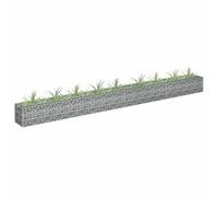 Tidyard Galvanized Steel Gabion Raised Bed Planter, Silver, 360 x 30 x 30 cm, Garden Patio Decor Model145641