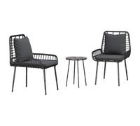 Tidyard Garden Dining Set 3 pcs 35 x 35 x 45 cm Poly rattan, steel Garden Furniture Model42010356