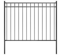 Tidyard Garden Fence Steel 1.81x1.2 m Black Outdoor Fence Model146314