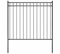 Tidyard Garden Fence Steel 1.81x1.5 m Black Outdoor Fence Model146315