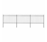 Tidyard Garden fence with spear tips steel 5.1 x 1.2 m black Home Fence Model277622