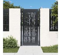 Tidyard Garden gate anthracite 105x180 cm steel bamboo design Model153182