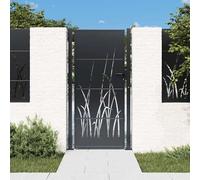 Tidyard Garden gate anthracite 105x205 cm steel grass design Model153171