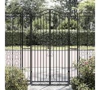 Tidyard Garden gate black 121x8x180 cm wrought iron Model363433