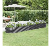 Tidyard Garden Planter Metal Raised Bed Garden Outdoor Balcony Planter Raised Garden Bed Powder-coated Steel 368x80x36 cm Anthracite