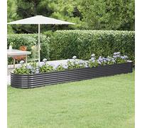 Tidyard Garden Planter Metal Raised Bed Garden Outdoor Balcony Planter Raised Garden Bed Powder-coated Steel 440x80x36 cm Anthracite