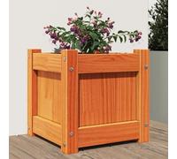 Tidyard Garden Planters Box Raised Garden Bed Plant Pot Outdoor Patio Plant Flower Vegetable Pot Garden Planter Wax Brown 31x31x31 cm Solid Wood Pine Raised Bed