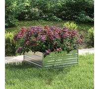 Tidyard Garden raised bed 100x100x45 cm galvanized steel silver Lawn, garden Model316885