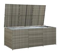 Tidyard Garden Storage Box, Rattan Storage Box Chest Container, Garden Tool Organiser Cabinet, Garden Outdoor Furniture Poly Rattan 180x90x75 cm Grey