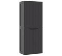 Tidyard Garden Storage Container with Doors and Shelves Plastic Tool Storage Cabinet Garden Furniture Utility Chest Organiser for Patio Black 65x37x165 cm PP Type2 Outdoor Furniture