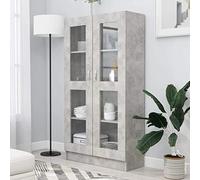 Tidyard Gecheer Vitrine Cabinet Concrete Grey 82.5x30.5x150 cm Engineered Wood Model802763