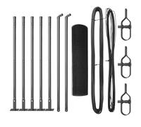 Tidyard Grey Metal Fence Post Set Set of 2 Metal 10 x 0.5 m Durable Decoration Fence