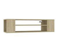 Tidyard Hanging TV Cabinet Floating TV Shelf Wall Mounted TV Stand Entertainment Center Media Stand Storage Unit Entertainment Station Home Media Center Sonoma Oak 100x30x26.5 cm Engineered Wood 54