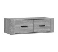 Tidyard Hanging TV Cabinet Floating TV Shelf Wall Mounted TV Stand Entertainment Center Media Stand Storage Unit Entertainment Station Home Media Center Grey Sonoma 80x36x25 cm Engineered Wood 112