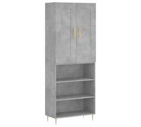 Tidyard Highboard Concrete Grey 69.5x34x180 cm Engineered Wood Kitchen Cabinets Model3200061