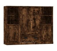 Tidyard Highboards 3 pcs Smoked Oak Engineered Wood Kitchen Cabinets Model3185324