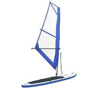 Tidyard Inflatable Stand Up Paddleboard with Sail Set Blue and White Inflatable Stand Up Paddle Board Model92210
