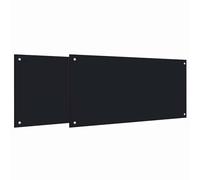Tidyard Kitchen Backsplash 2 pcs Black 100 x 50 cm Tempered Glass splash guard Model3415441