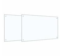 Tidyard Kitchen Backsplash 2 pcs Transparent 100 x 60 cm Tempered Glass splash guard Model3415433