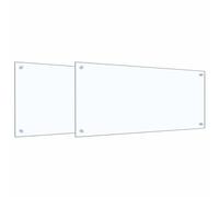 Tidyard Kitchen Backsplash 2 pcs Transparent 90 x 40 cm Tempered Glass splash guard Model3415428
