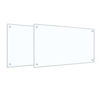 Tidyard Kitchen Backsplash 2 pcs Transparent 90 x 50 cm Tempered Glass splash guard Model3415429