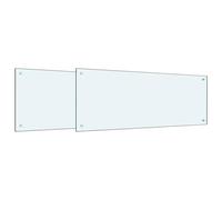 Tidyard Kitchen Backsplash 2 pcs White 100 x 40 cm Tempered Glass splash guard Model3415422