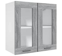 Tidyard Kitchen Cabinet, Wall Kitchen Storage Cupboard, Hanging Cabinet with 2 Shelves and Doors, Kitchen Home Organizer Unit Grey Sonoma 60x31x60 cm Engineered Wood 98