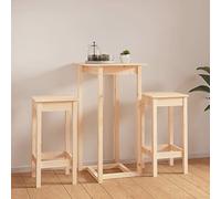 Tidyard Kitchen Dining Set 3 Piece Bar Set Pub Dining Table with 2 Chairs Set 2 Seaters Kitchen Bistro Table Set for Breakfast Nook Living Room Small Space Solid Wood Pine