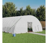 Tidyard Large Greenhouse Walk-In Green House with Steel Frame Plants Vegetable Raised Greenhouse White 36 m² 6x6x2.85 m Home & Garden