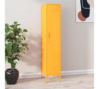 Tidyard Locker Cabinet Office Storage Cupboards File Storage Unit for Sports Locker Rooms or Company Rooms Mustard Yellow 35x46x180 cm Steel