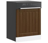 Tidyard Lucca Brown Oak Engineered Wood Dishwasher Front Panel - Moisture Resistant, Easy to Clean, Durable Model853904