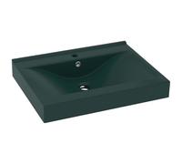 Tidyard Luxury Basin with Faucet Hole Matt Dark Green 60x46 cm Ceramic Sink Model147025