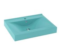 Tidyard Luxury Basin with Faucet Hole Matt Light Green 60x46 cm Ceramic Sink Model147024